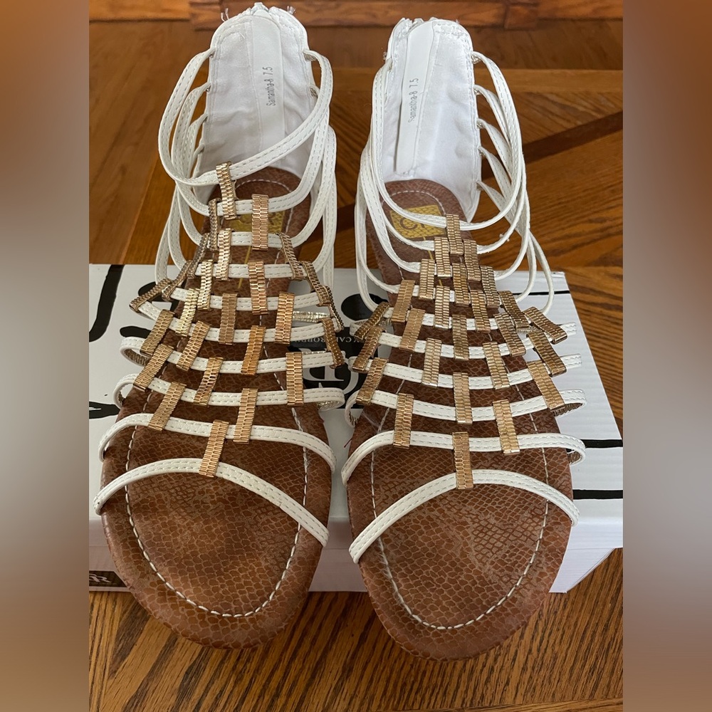 Womens White Sandals by Cape Robin, 7.5